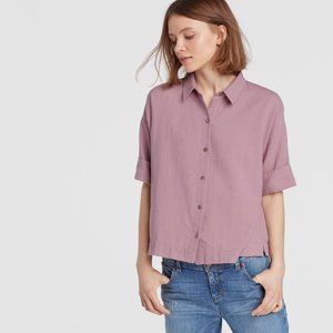 Eileen Fisher Organic Cotton Crepe Boxy Shirt | XL